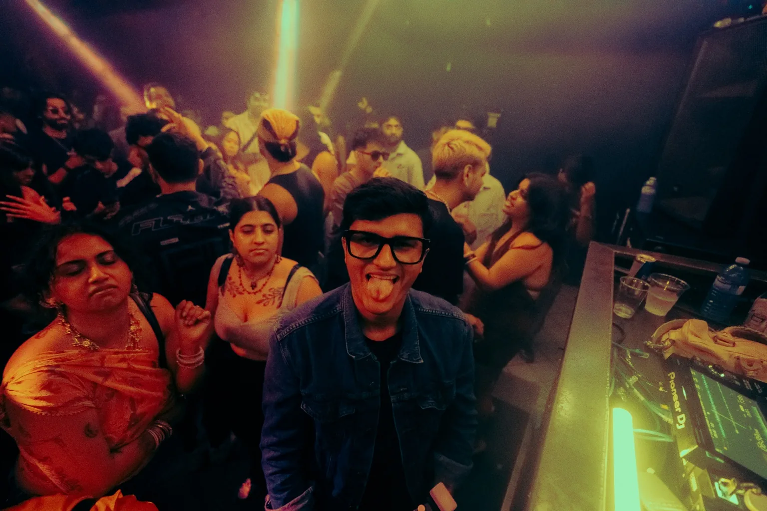 Front row guests looking toward the DJ booth at Project Kulture.