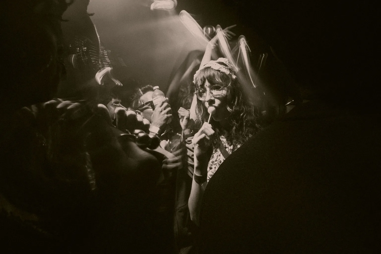 Black and white view of a crowded dance floor at Project Kulture.